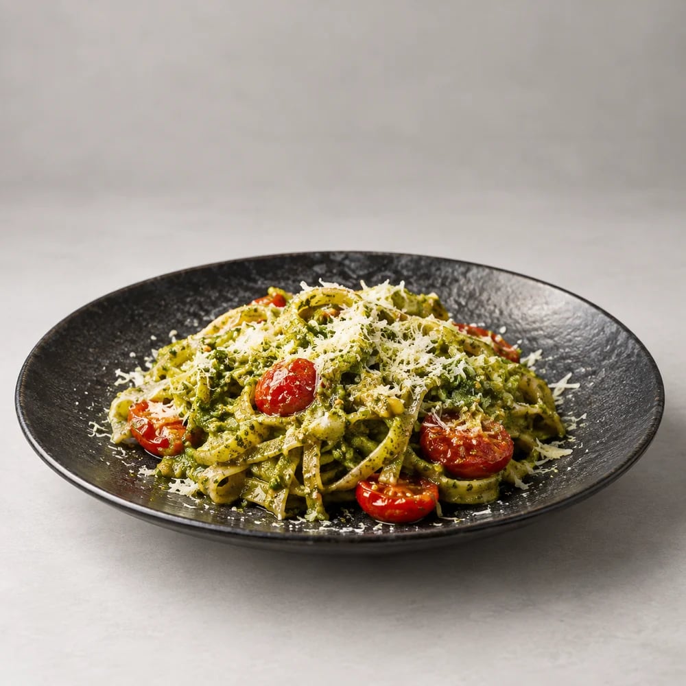 Pesto Pasta with Cherry Tomatoes