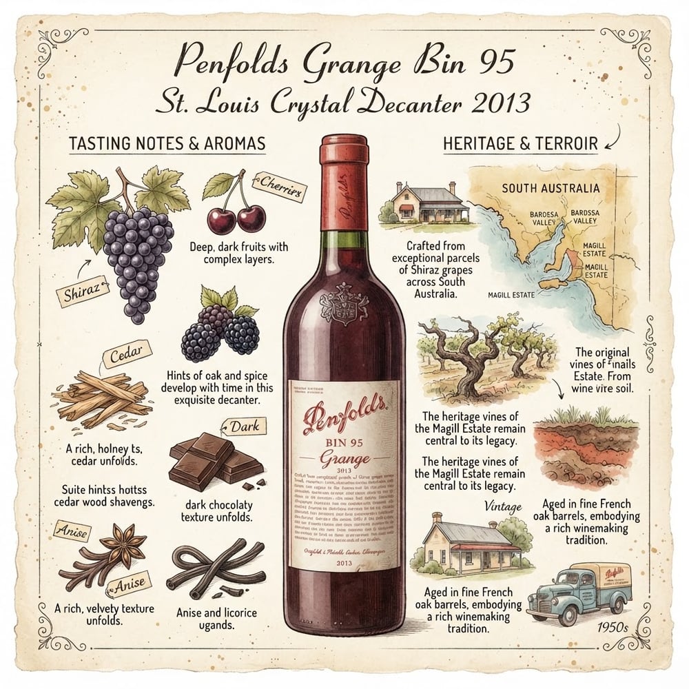Penfolds Grange Bin 95 St. Louis Crystal Decanter 2013