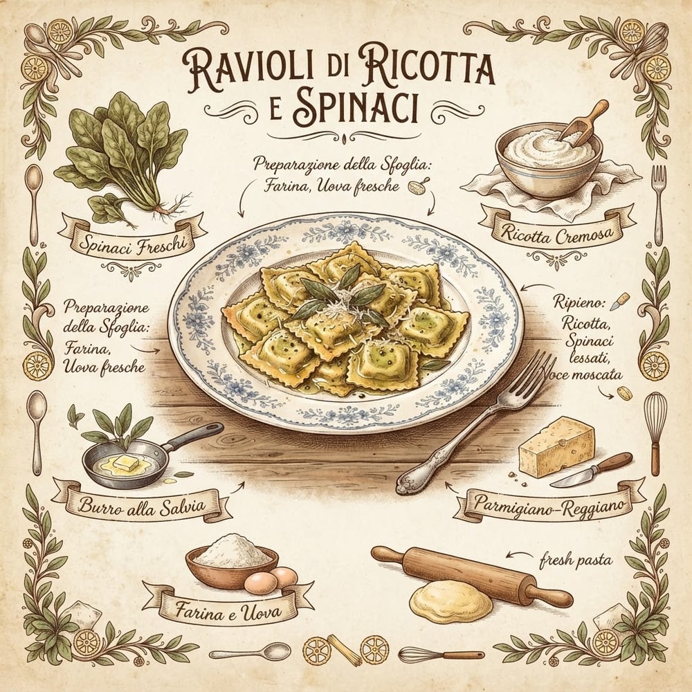 Ravioli di Ricotta e Spinaci