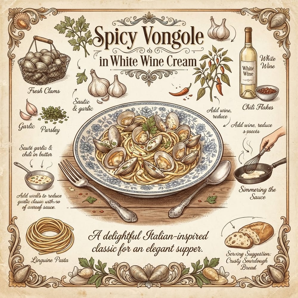 Spicy Vongole in White Wine Cream